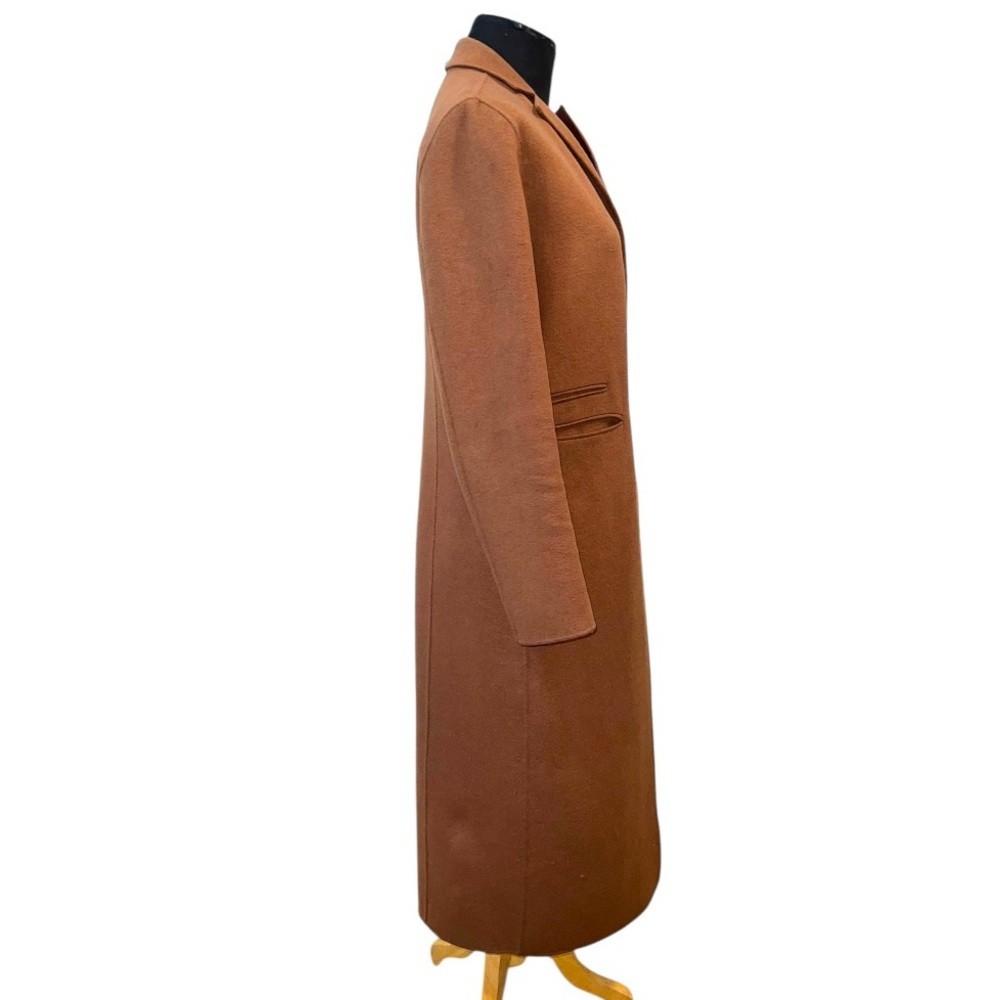 🤎 𝐌𝐀𝐉𝐄 Galaxie Wool Blend Long Coat Camel/Tobacco - Picture 6 of 11